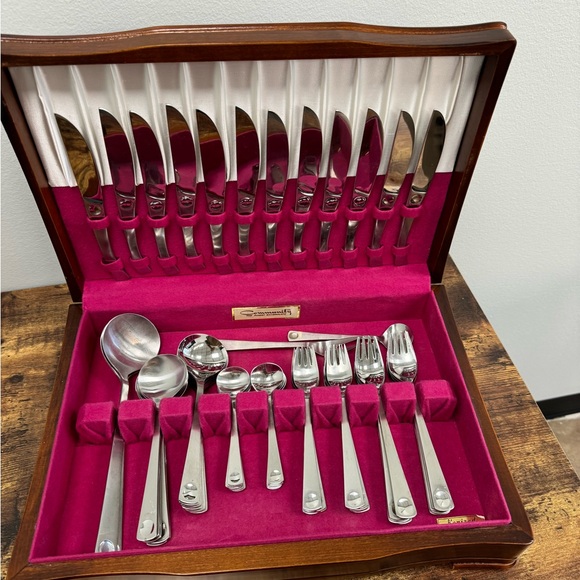 Vintage 64pc Rosenthal Plus Stainless Steel Flatware Set - Picture 13 of 13